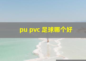 pu pvc 足球哪个好